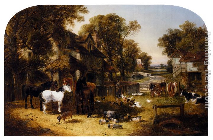 John Frederick Herring, Jnr An English Farmyard Idyll